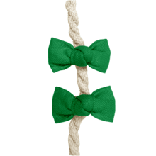 Small bows hair clips bright green