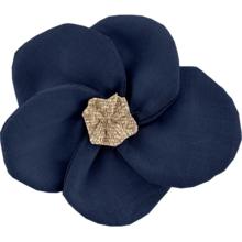 Flower petal hair slide small  navy blue