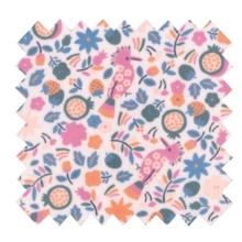 Coated fabric ex2308 hoopoe with pink flowers