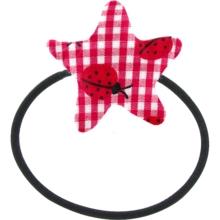 Pony-tail elastic hair star ladybird gingham