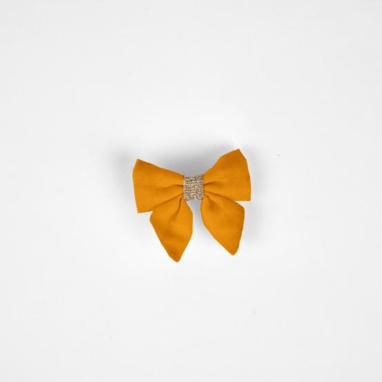Mini bow tie clip ochre