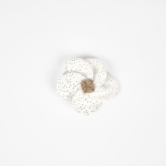 Flower petal hair slide small  white sequined