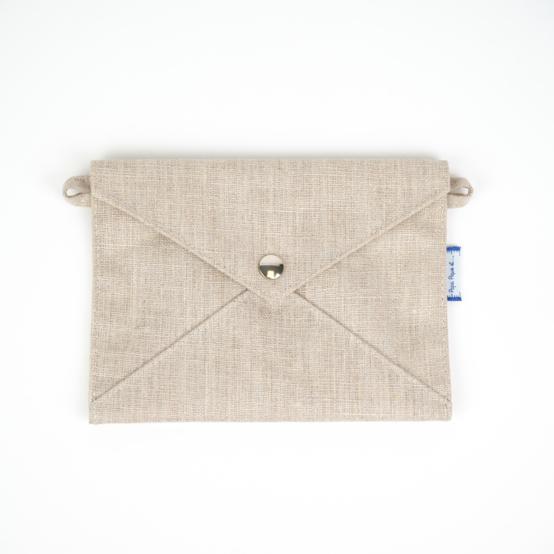 Medium envelope pocket silver linen