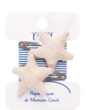 Star hair-clips  glitter linen
