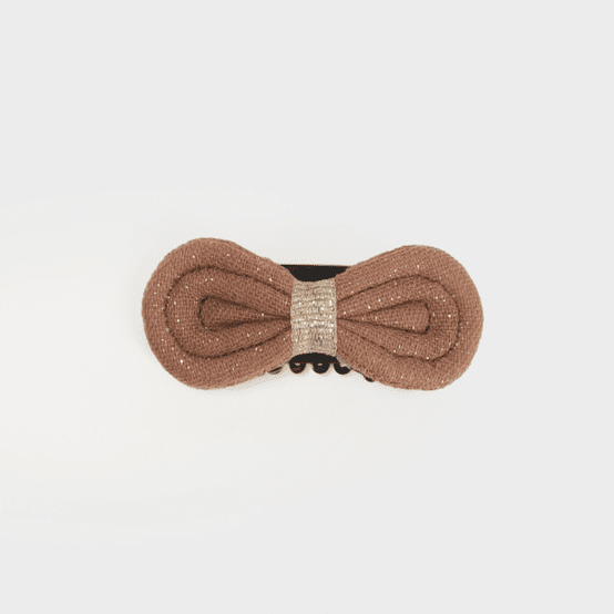 Noeud Anti-Glisse hair slide cognac double gauze