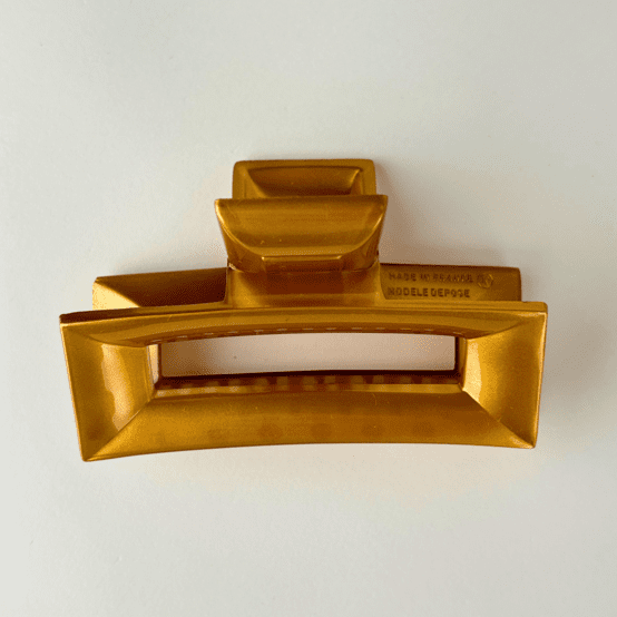 Large Rectangular Hair Clip lacquered gold