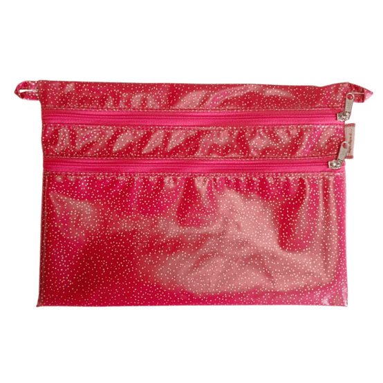 Aloïs flat pouch fuchsia pailleté
