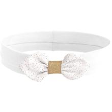 Jersey knit baby headband white sequined
