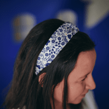 Large Crossed Headband scandinavia bleu