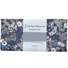 Coupon tissu 50 cm ex2343 ultramarine white navy flower