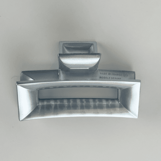 Large Rectangular Hair Clip satin silver