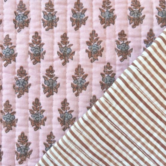 Quilted fabric ex2613 indian pale pink quilt