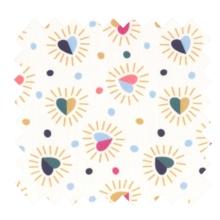 Cotton fabric ex2307 multicolor hearts