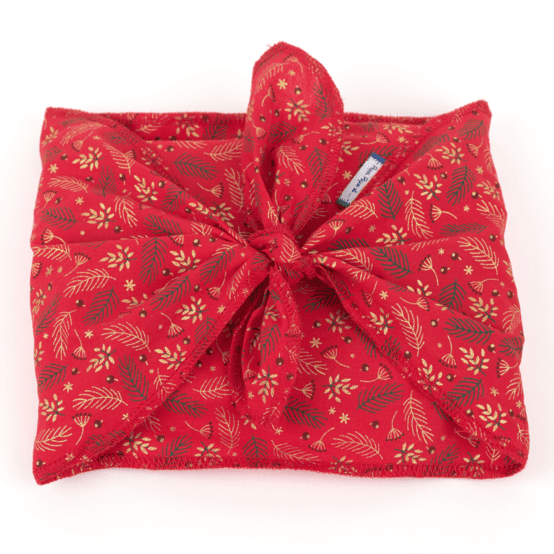 Fupochiki XL (29  x 34 cm) ex2557 christmas mini holly foliage red gold