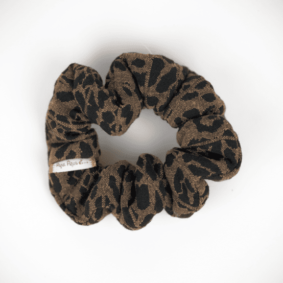 Scrunchie mocha quilted leopard