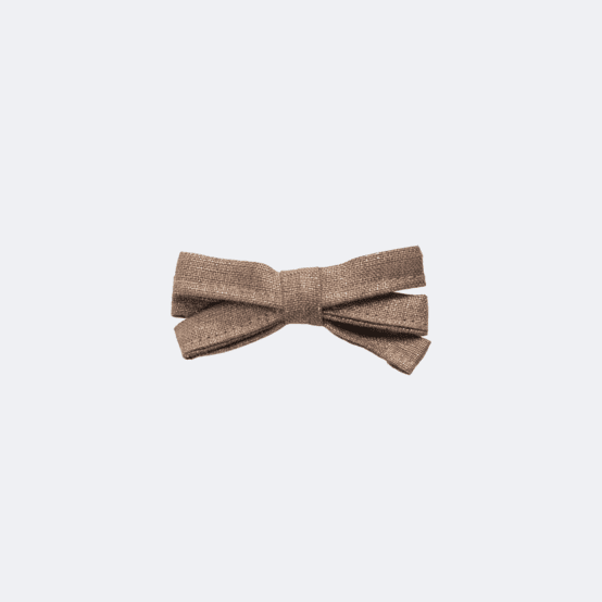 Ribbon bow hair slide copper linen