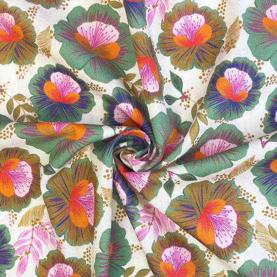 Cotton fabric fleur de thé