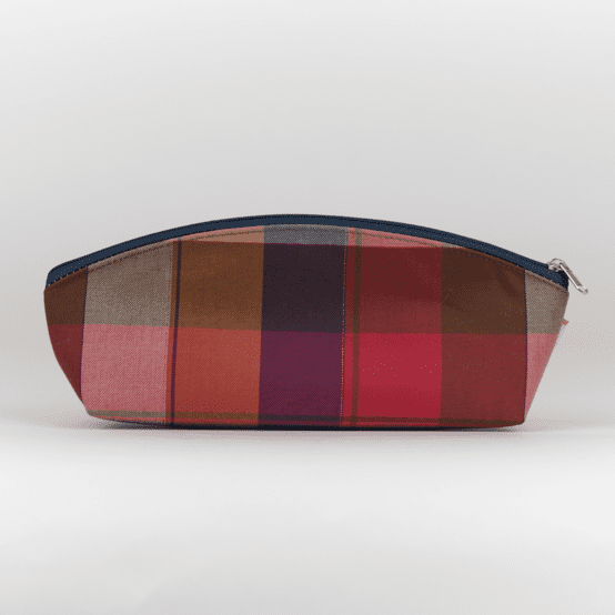 Pencil case ruby lurex tartan