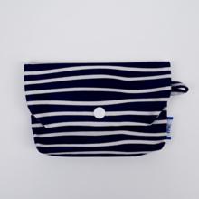 Soap Pouch striped  ivory navy