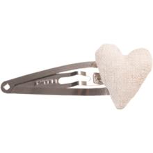 Heart hair-clips  glitter linen