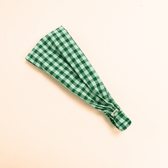 Headscarf headband- child size green mint gingham