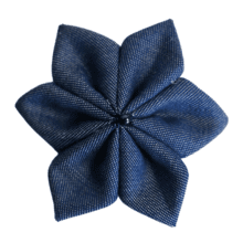 Star flower hairslide light denim