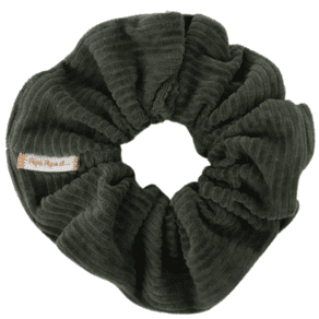 Scrunchie velours côtelé kaki