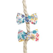 Small bows hair clips champêtre bleuté