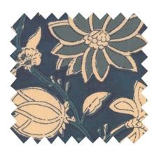 Cotton fabric ex2513 denim blue indian flower