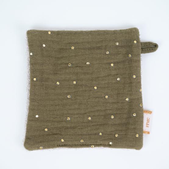 Makeup Remover cotton gaze pois or kaki