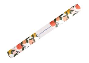35cm coated fabric coupon ex2519 white peach round of fruits