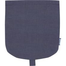Flap of small shoulder bag light denim