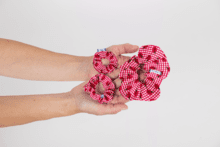 Small scrunchie ladybird gingham