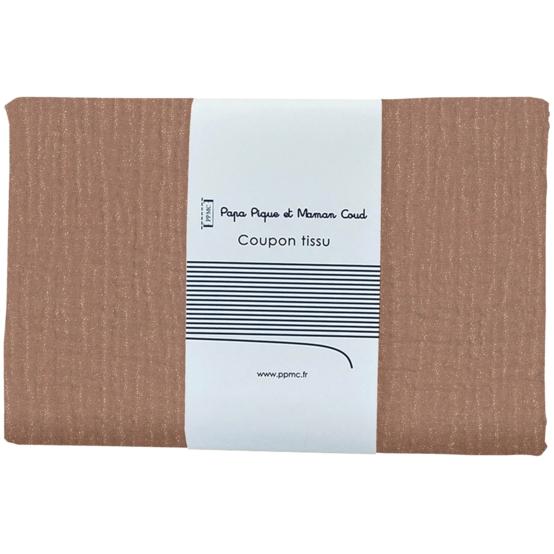 1 m fabric coupon gaze pailletée cognac