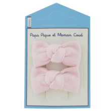 Small bows hair clips light pink