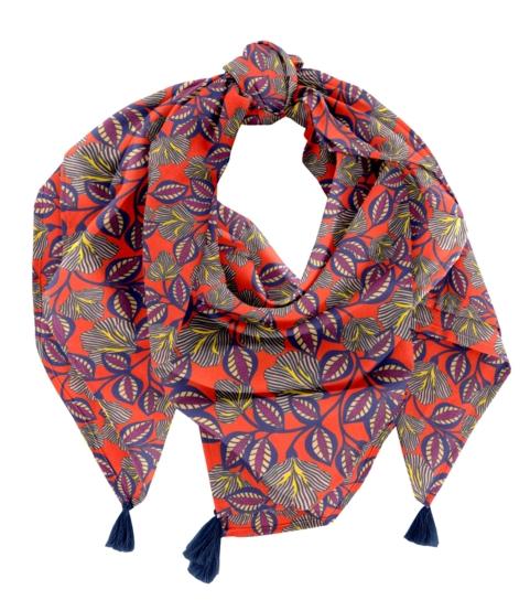 Pom pom scarf calypso