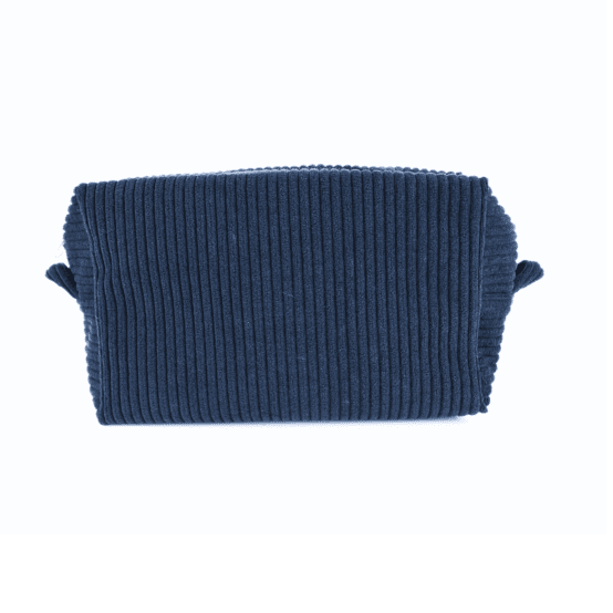 Rectangular toiletry bag large navy orduroy 