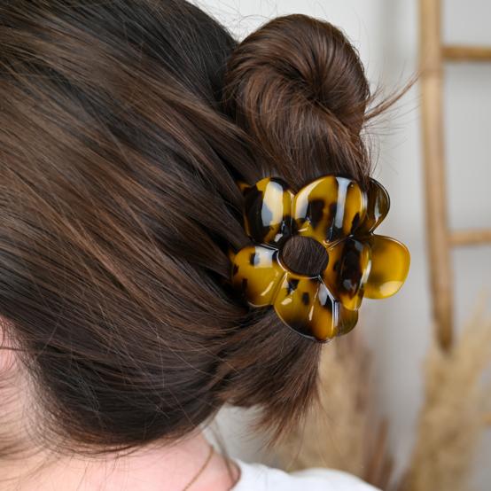 Large Flower Hair Clip leopard