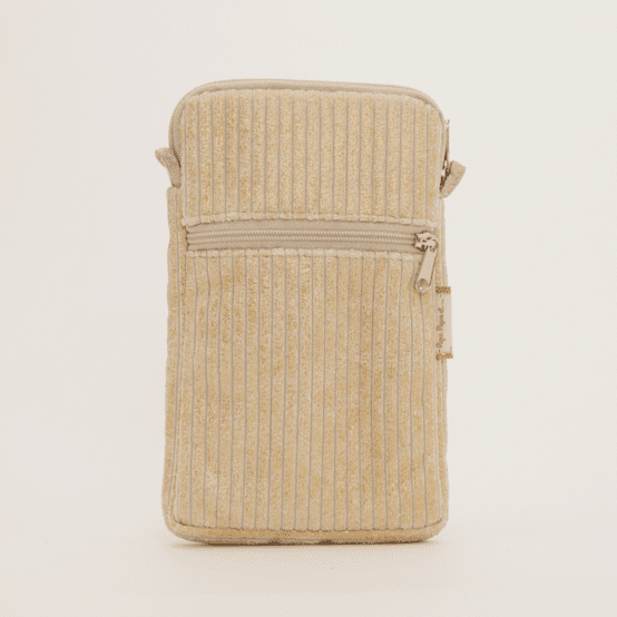 Quilted phone pocket gold large corduroy