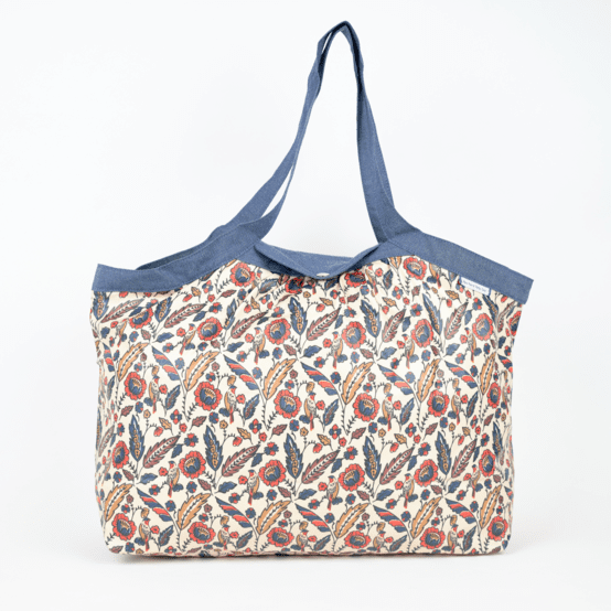 Pleated tote bag - Medium size plumes d'été