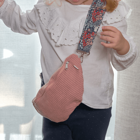 Small banana bag blush pink corduroy