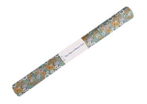 35cm coated fabric coupon ex2503 floral retro blue pink