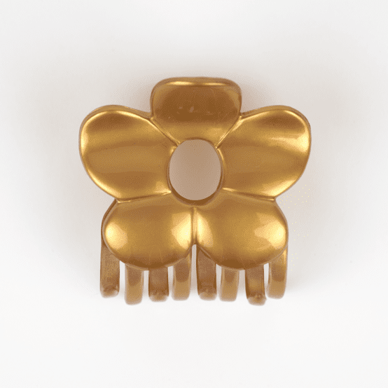 Large Flower Hair Clip lacquered gold