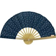 Hand-held fan bulle bronze marine