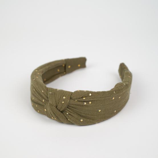 Large Crossed Headband gaze pois or kaki