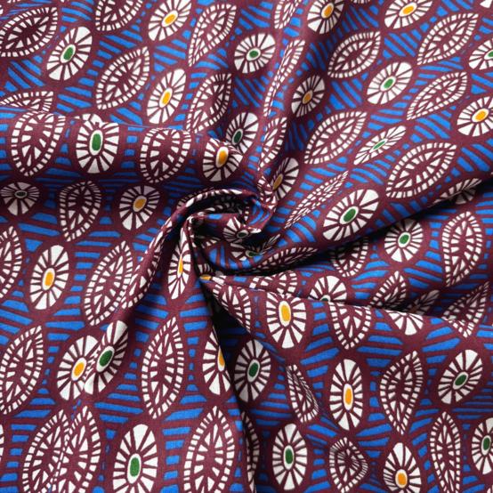 Cotton fabric ex2615 bleu waxometric