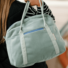 Bowling bag  velours côtelé vert lagon