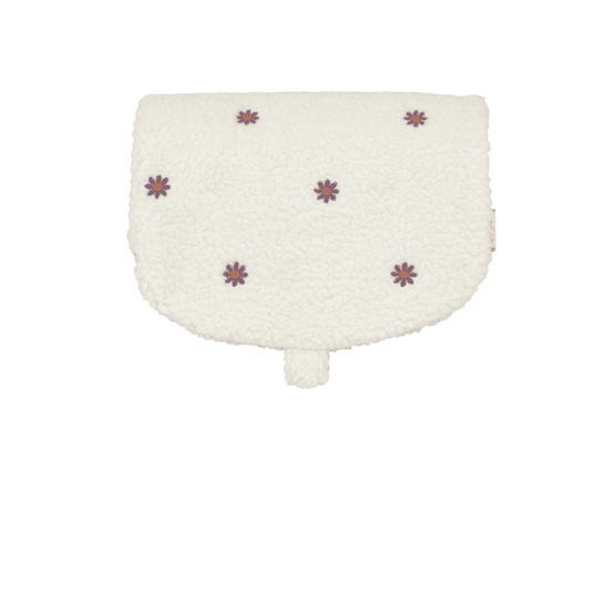 Flap of small shoulder bag moumoute ivoire fleurie