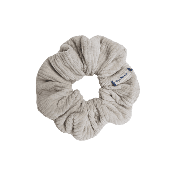 Small scrunchie velours côtelé crème