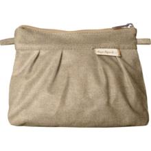 Mini Pleated clutch bag golden linen